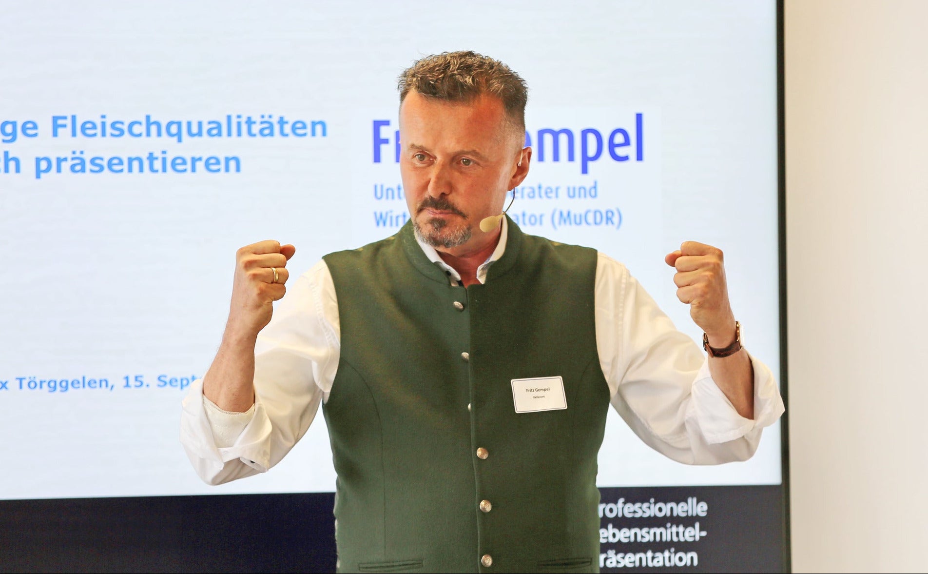 Fritz Gempel bei Vortrag auf PricoPlex Event