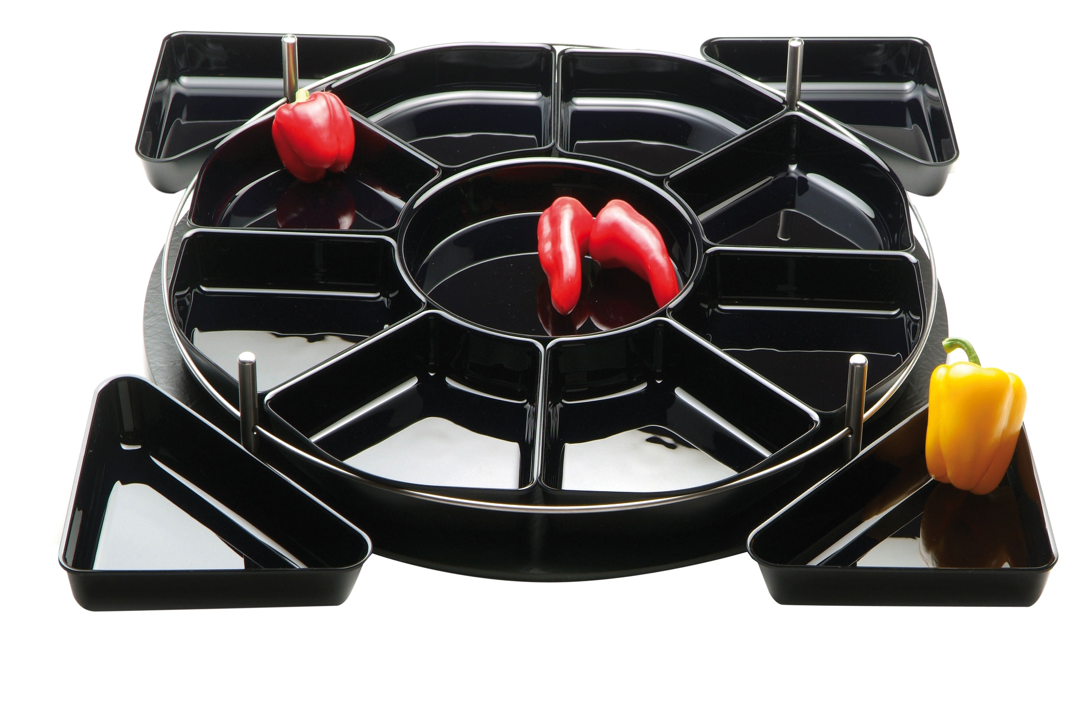 Circular Turntable Displays with 13-piece tray set