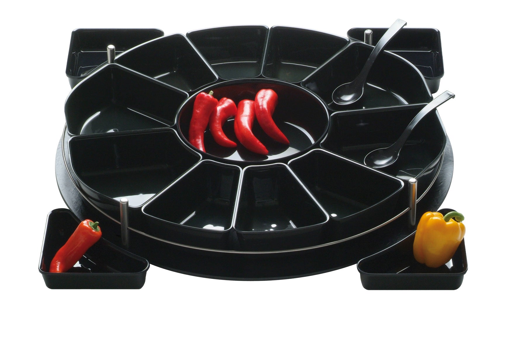 Circular Turntable Displays with 17-piece tray set